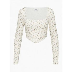 SUNDAY BEST Maverick Longsleeve White Strawberry Puff XXS Aritzia NWT